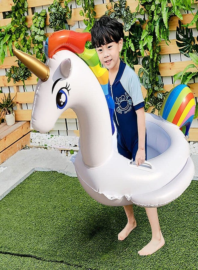 AuRiver Baby Pool Float Unicorn Toddlers Floaties Infant Inflatable Swimming Ring with Handles, Summer Party Lounge Raft Decorations for Kids - Image 3